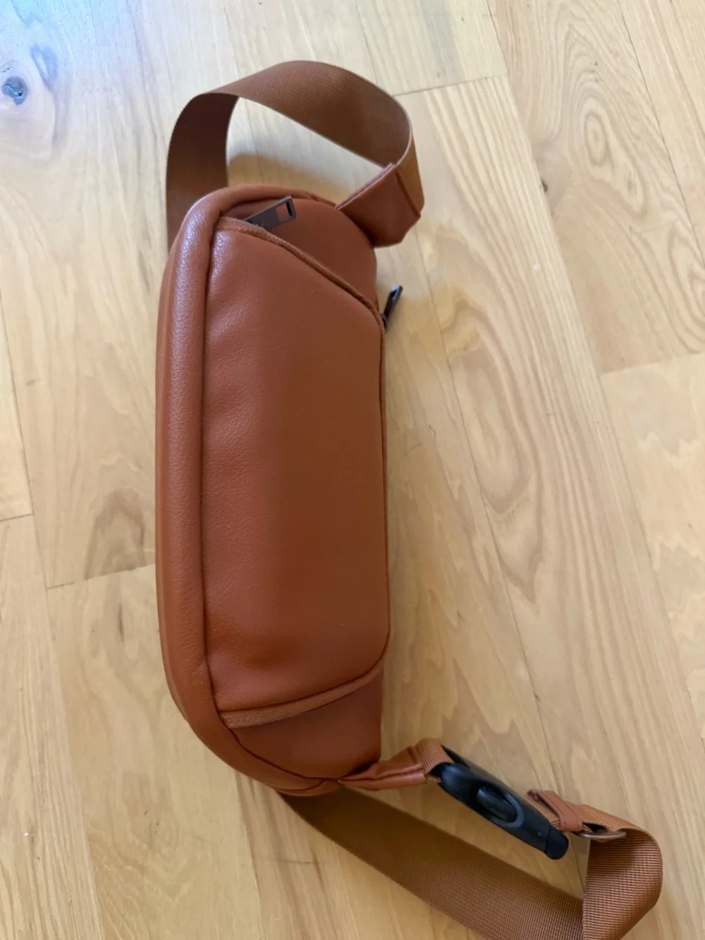 Kibou Travel Diaper Bag/Fanny Pack Vegan Leather Brown 11